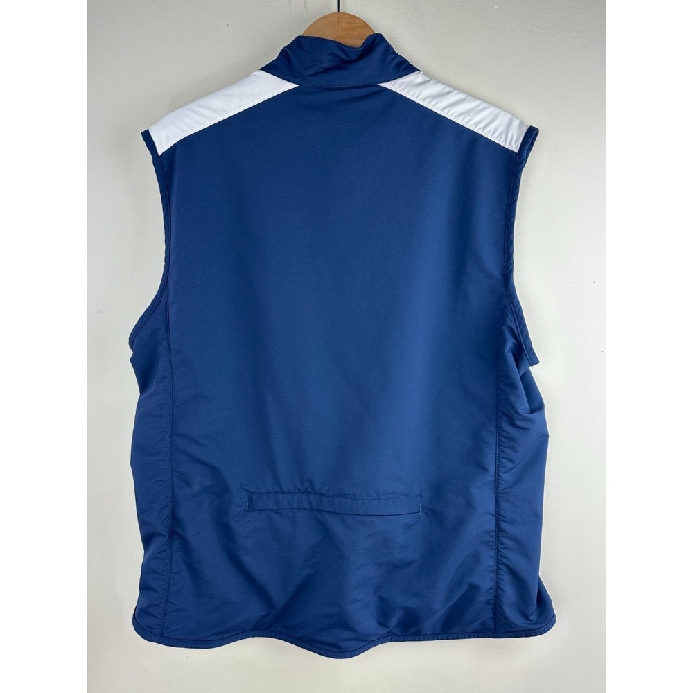 Polo Golf Ralph Lauren Men's Large Vest Blue White Full Zip Y2K Golf Windbreaker - Picture 12 of 16